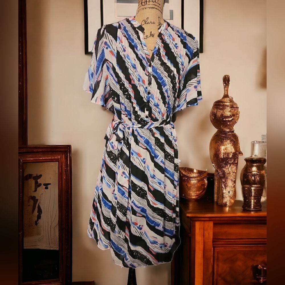 Robert Louis Multicolor Midi Dress Size S NWT
